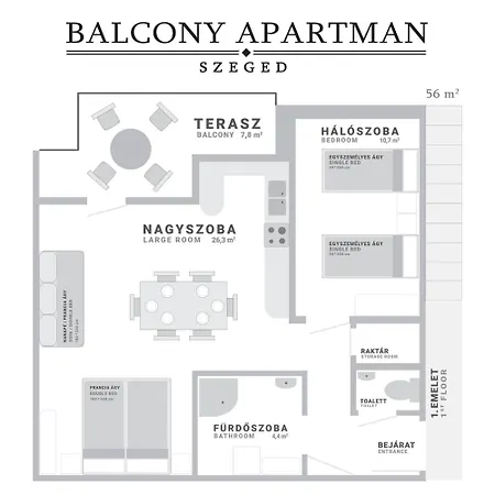 Balcony Apartment *